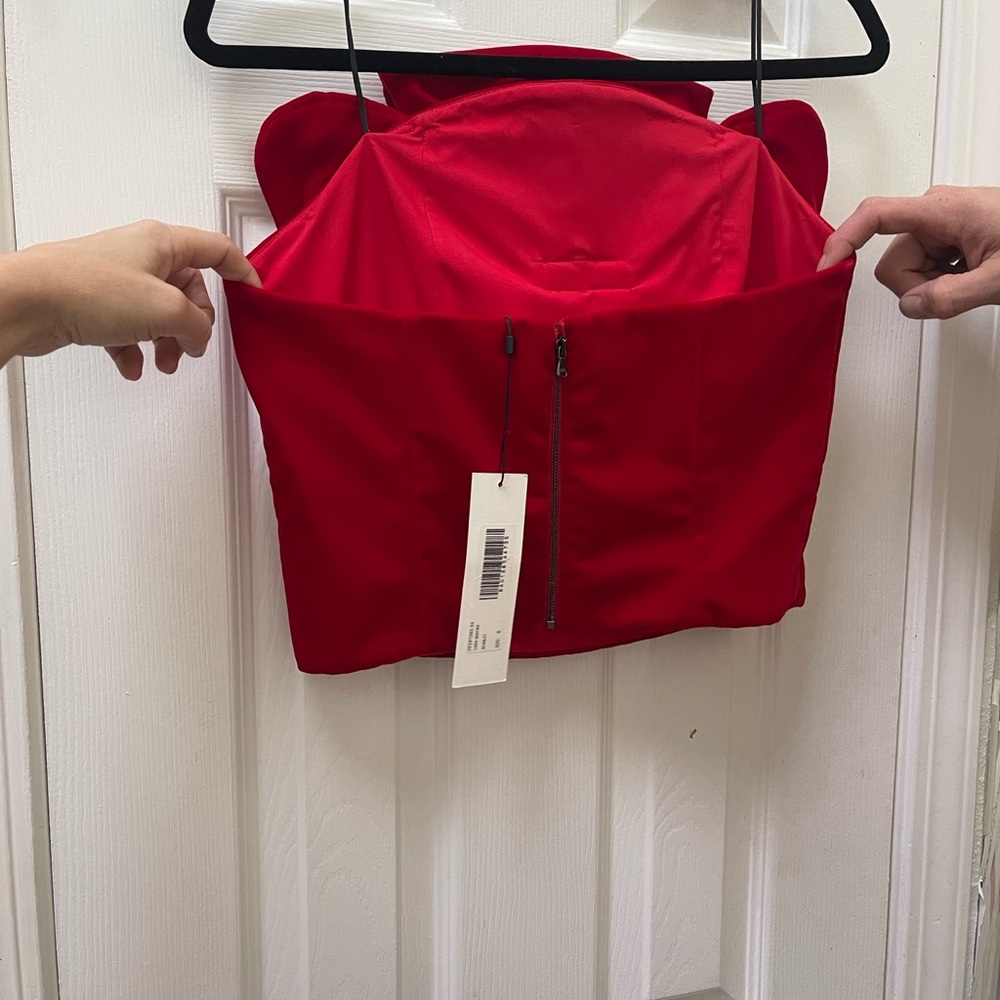 Hellessy Red Bow Strapless Top - Picture 6 of 9